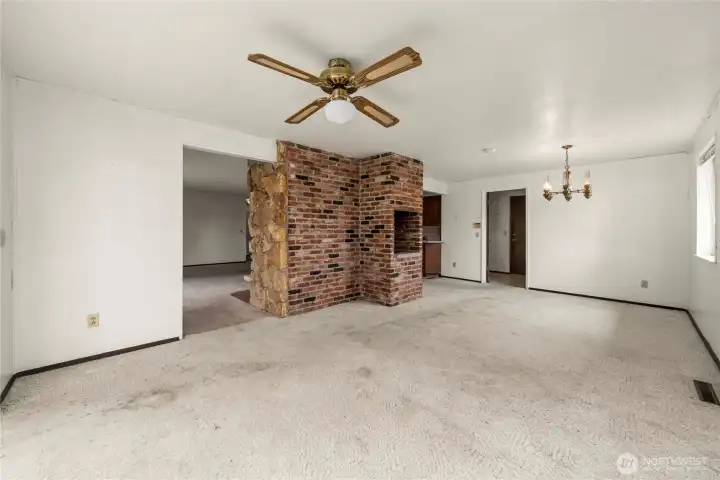 This large dining and lounge area is as large as it looks!