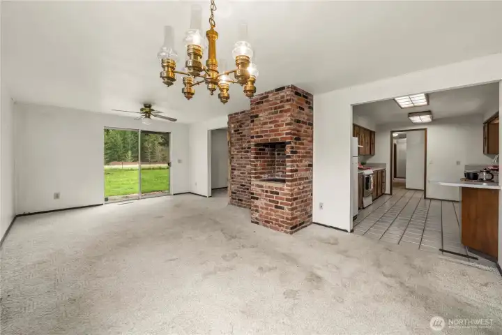 Slider to the backyard off the lounge area.