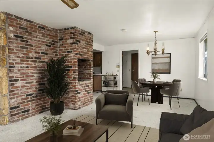Virtually staged bonus area and dining room.