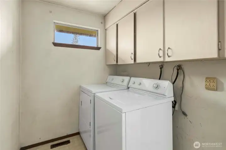 Utility Room is located off the dining room and as a pas-thru to the garage.