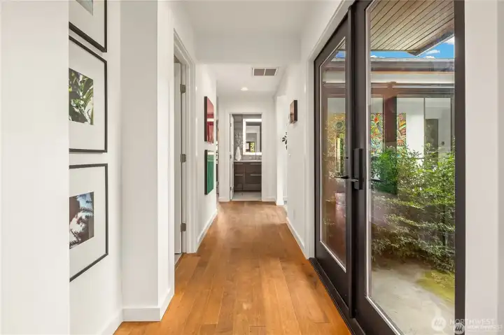 Rear hallway to second bedroom and office
