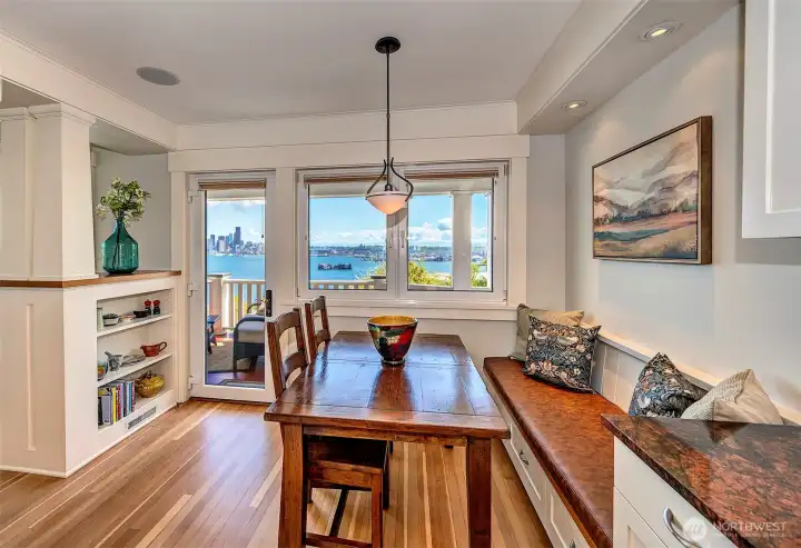 Custom built-in banquette.