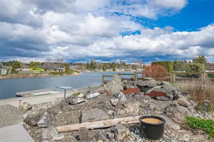 Looking from your yard to the North up Kwann Lake. This one of the best spots in the community taking full advantage of our unique "Rain Shadow" geaography meaning less rain & more sunshine than any other area of Whatcom County.