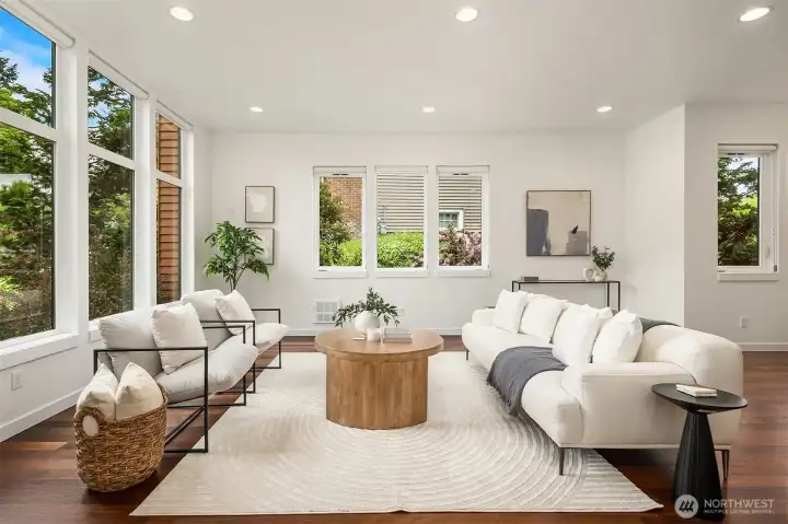 Stunning windows and high ceilings on the main.