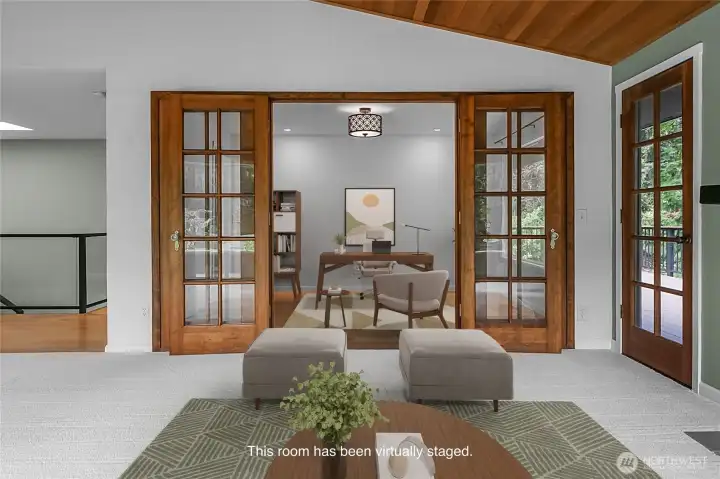Looking in to this lovely room. Great as a home office, it could be a wonderful library/reading nook or even a dedicated dining room. While you can access this space from the living room, there's a second access from the hallway.