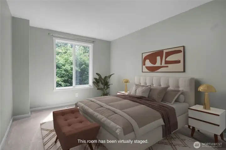 The second of the home's five bedrooms.