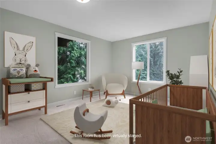 The fourth bedroom offers not one, but two windows.