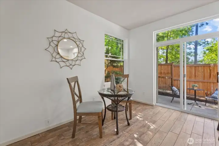 Indoor-outdoor flow with access to private outdoor space