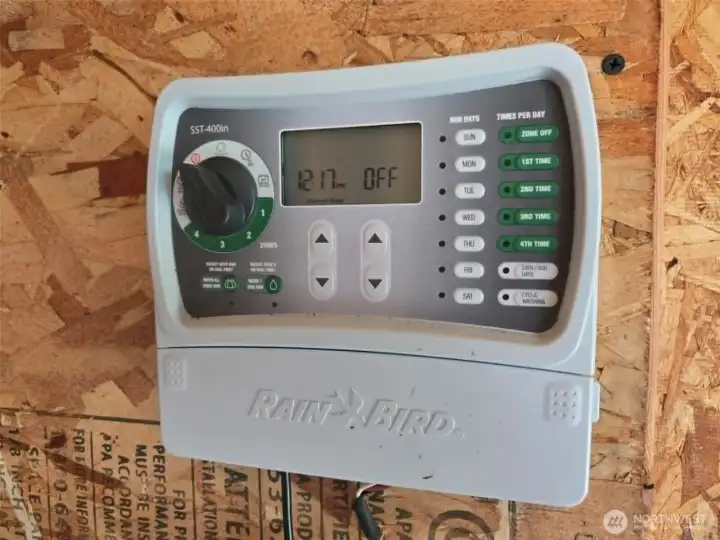 Sprinkler System Controls in Shed Sprinkler System Controls in Shed