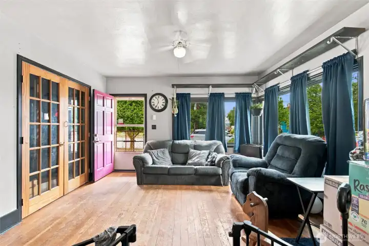 Refinish the original hardwood floors and make them shine once again