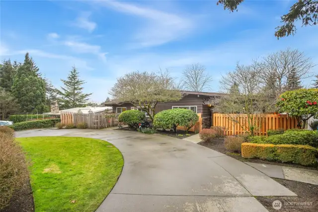 Front circular driveway- Off street parking for the two main units