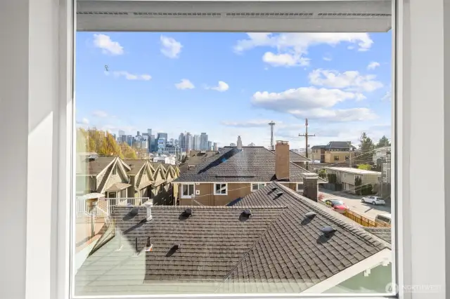 Gorgeous Views of The Space Needle and city from the second floor landing