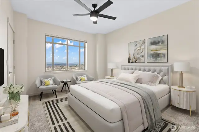 More endless city and mountain views from the primary suite!