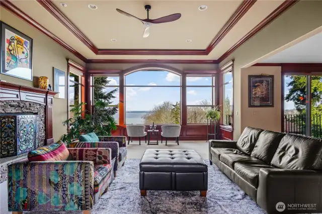 Exceptional views through large picture window upon entering