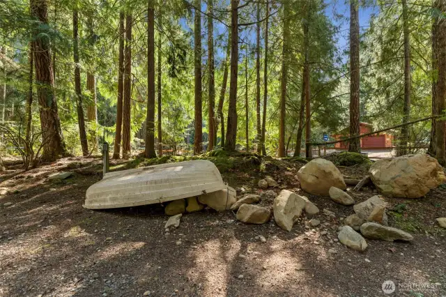 Roomy lot has plenty of ambiance... adding to the magical forest feel.