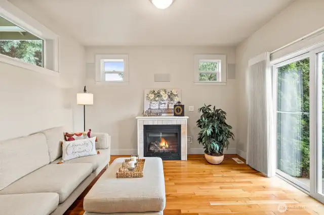 Family room with second gas fireplace.