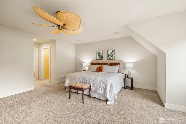 The primary bedroom features two walk-in closets.
