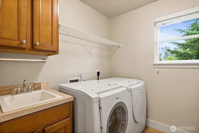 Full size washer and dryer are included.