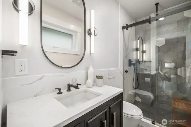 Newly added, permitted primary bathroom two