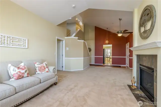 Cozy gas fireplace in the living room