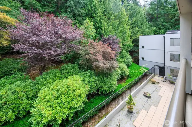 Serene outdoor corridor view to unity entry