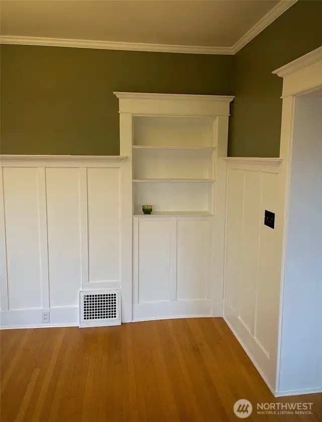 Apt A - Built in shelving for extra storage or displaying treasures.