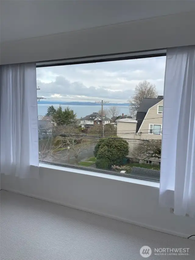 Apt B - Large picture window with spectacular Puget Sound views.