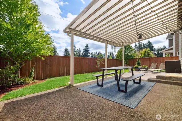 One of the highlights is the backyard covered patio! The fun & entertainment continues here!