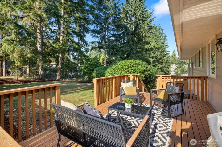 Back deck to relax and entertain.