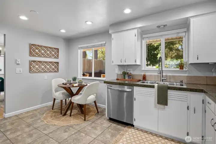 Kitchen with eat-in dining space.