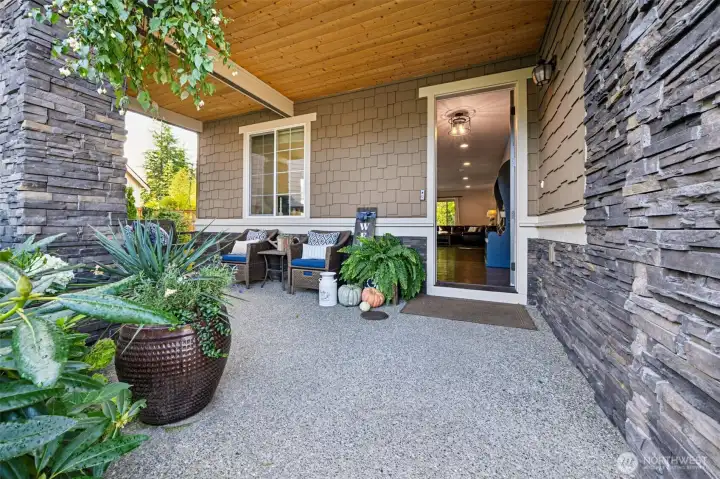 Generous and welcoming front porch