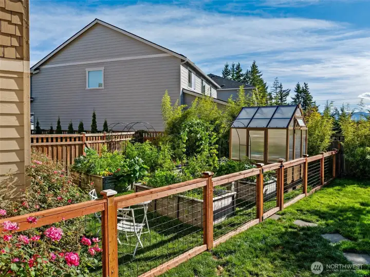 Fenced vegetable garden