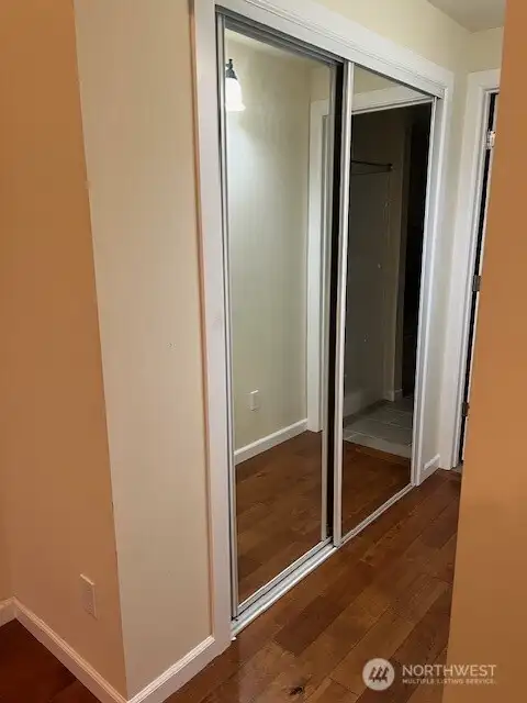 The main bedroom closet area.