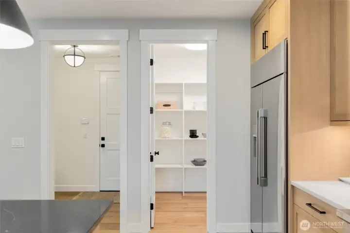 Connection of the pantry and mudroom to the kitchen