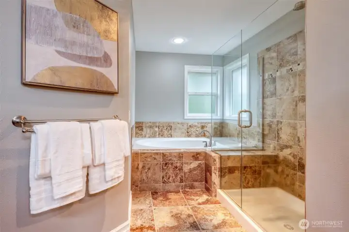Beautiful spa-inspired primary bath.
