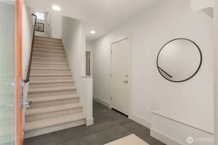 Wide staircase leading to second level