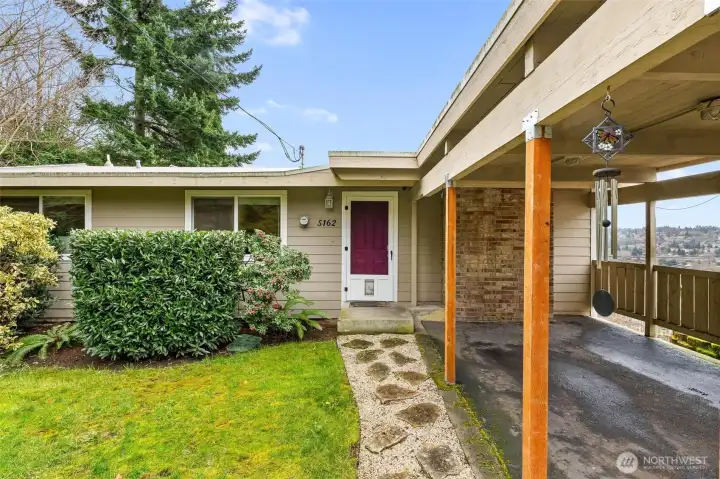Front door and car port