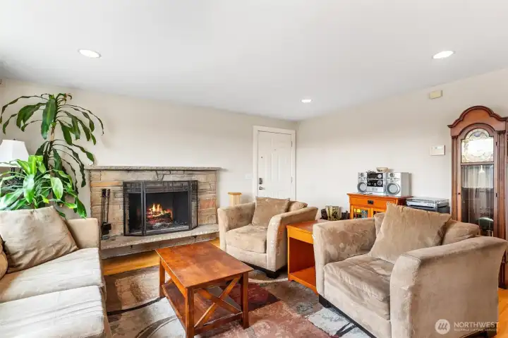 View of living room from eating nook