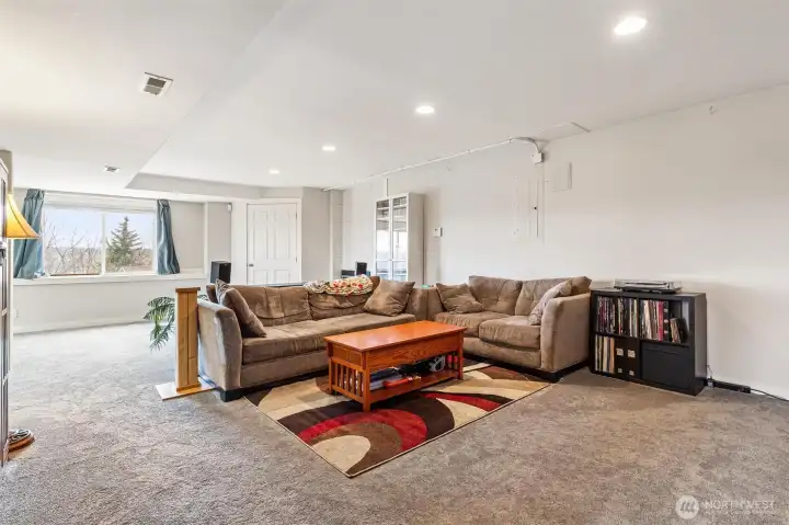 View from large bedroom in basement