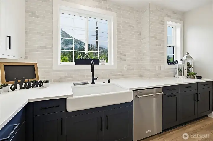 Love a window above the farm sink. Love a window above the farm sink.