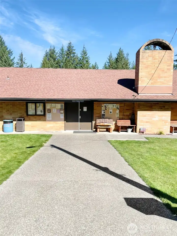 Front of Club house with bulletin board with latest happening and notices by residences as well as from the HOA