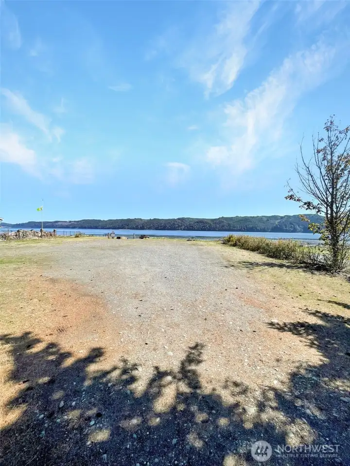 This is the Salt water access to the Sound which is off site and up Hwy 101 a little has a boat ramp to left in the photo.