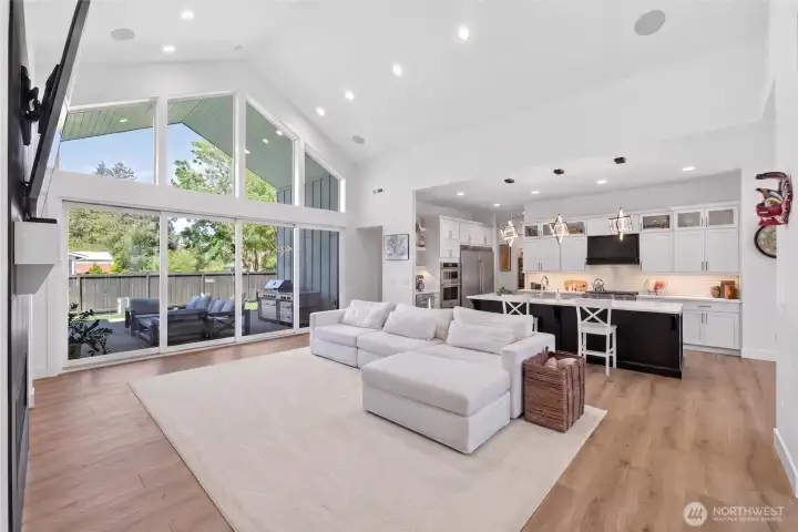 Great room flows into the Chef's kitchen