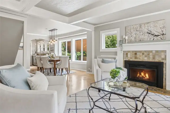 Open floor plan from living room to dining room.  With this set up you can expand your dining room table to sit everyone for a holiday meal!