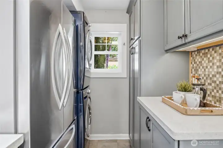 Showing french doors to backyard.
