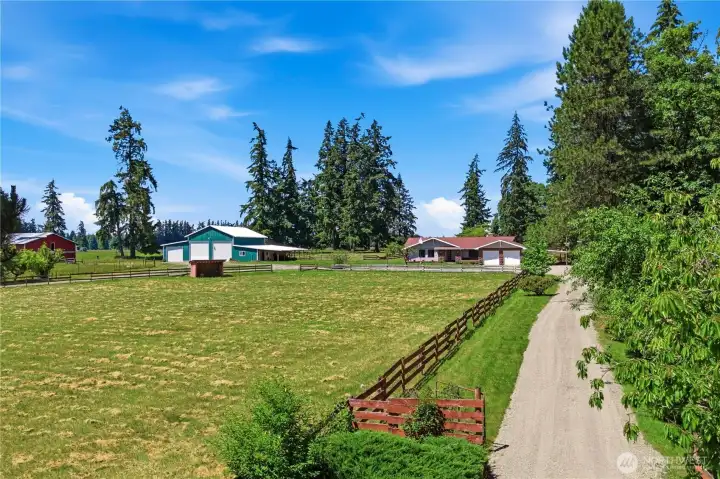 In the front of the property is a fenced-in pasture area. Imagine the possibilities! In the front of the property is a fenced-in pasture area. Imagine the possibilities!
