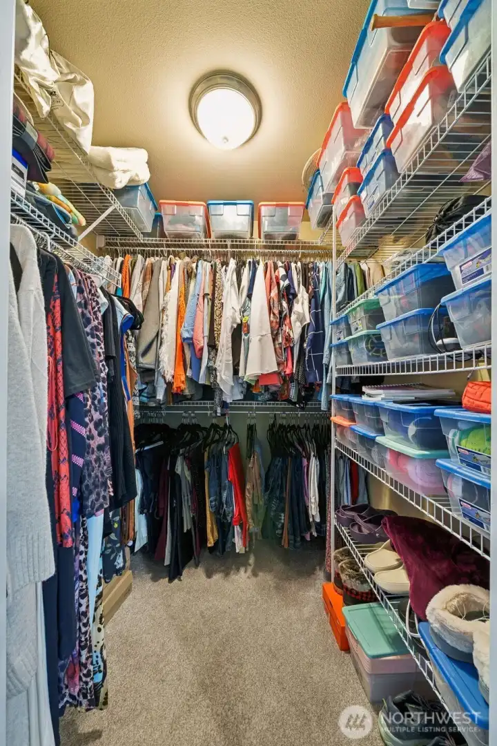 Walk in closet off primary suite. Walk in closet off primary suite.