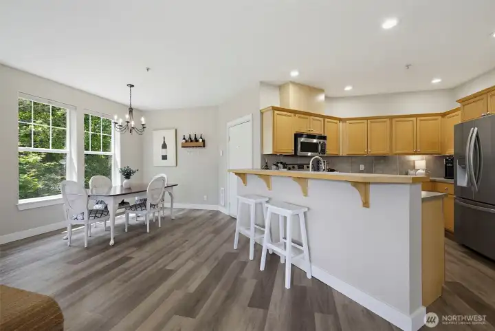 Luxury vinyl wide plank flooring throughout