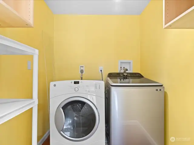 Laundry room w/full size W/D and storage
