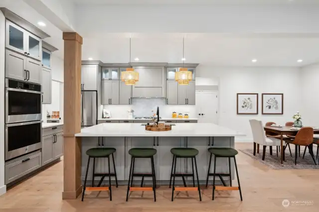 A massive kitchen island.